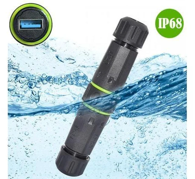 Alt view image 7 of 7 - M20 Locking IP68 Waterproof Type-A USB3.0 5Gbps USB-A Female to USB-A Female Extension Adapter Coupler