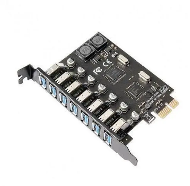 Alt view image 3 of 7 - 7 Ports PCI-E to USB 3.0 HUB PCI Express Expansion Card Adapter 5Gbps for Motherboard