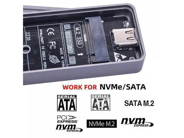 Alt view image 3 of 7 - 20Gbps Type-C USB3.2 USB4 to NVME M-key M.2 NGFF SATA SSD PCBA Enclosure 2242/2230mm Adapter RTL9220 Chipset