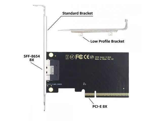 Alt view image 2 of 7 - External Slimline SFF-8654 8X 74Pin to PCIE Express 3.0 PCIE4.0 Raid Card VROC Raid0 Hyper Adapter SA-016-1X