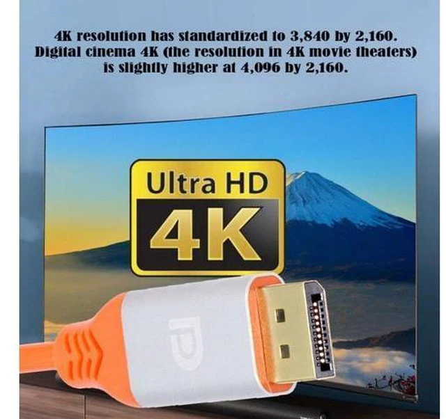 Alt view image 6 of 7 - DP 4K to DP Displayport Ultra Soft High Flex Monitor Cable Hyper Super Flexible Cord Male to Male for Computer Graphics Card (100cm)