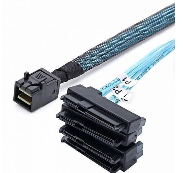 Main image of Internal Mini SAS SFF-8643 Host to 4 SAS 29Pin SFF-8482 Target Disk 6Gbps Data Server Raid Cable