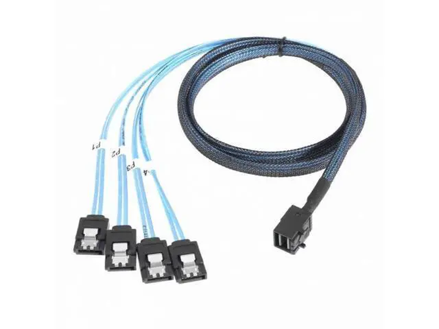 Alt view image 7 of 7 - Internal Mini SAS HD SFF-8643 Host to 4 SATA 7pin Target Hard Disk 6Gbps Data Server Raid Cable