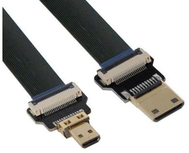 Alt view image 3 of 7 - CYFPV Mini HDMI Male to Micro HDMI Male Extension FPC Flat Cable 1080P for FPV HDTV Multicopter Aerial Photography