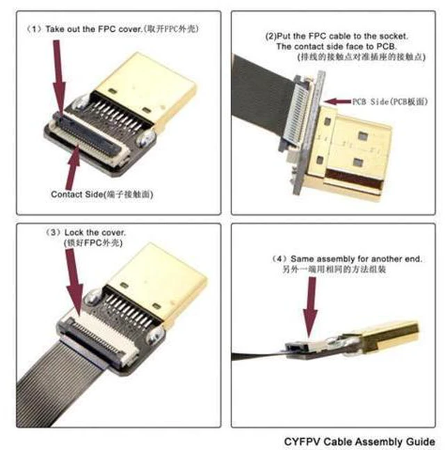 Alt view image 7 of 7 - CYFPV Mini HDMI Male to Micro HDMI Male Extension FPC Flat Cable 1080P for FPV HDTV Multicopter Aerial Photography