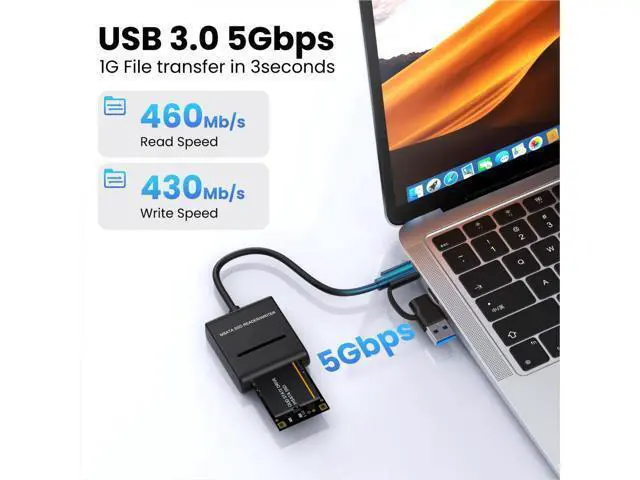 Alt view image 4 of 7 - USB 3.0 Type-C USB-C Type-A Dual Connector to MSATA SSD Docking External Cable Enclosure 5Gbps