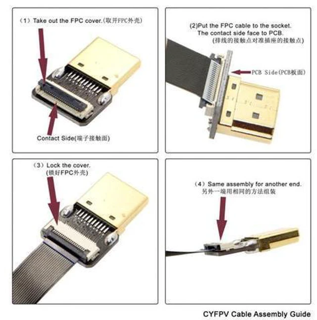 Alt view image 5 of 7 - CYFPV HDMI Type A Male to HDMI Male HDTV FPC Flat Cable for FPV HDTV Multicopter Aerial Photography