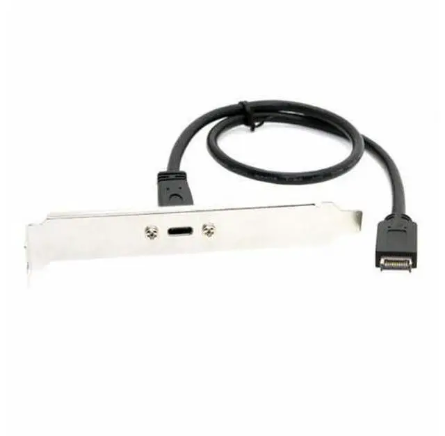 Main image of USB 3.1 Front Panel Header to Type-C USB-C Female Extension Cable 40cm with Panel Mount Screw