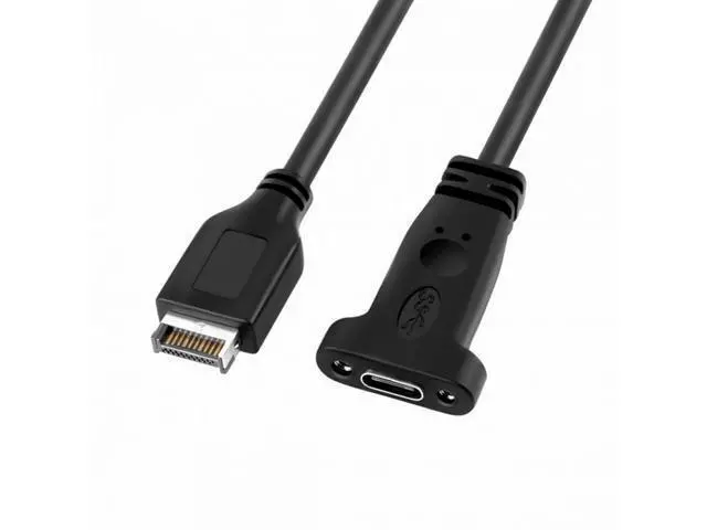 Alt view image 5 of 6 - USB 3.1 Front Panel Header to Type-C USB-C Female Extension Cable 40cm with Panel Mount Screw