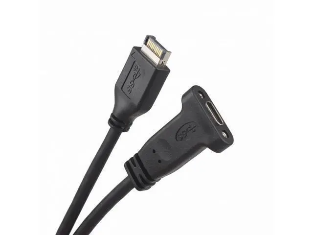Alt view image 4 of 6 - USB 3.1 Front Panel Header to Type-C USB-C Female Extension Cable 40cm with Panel Mount Screw