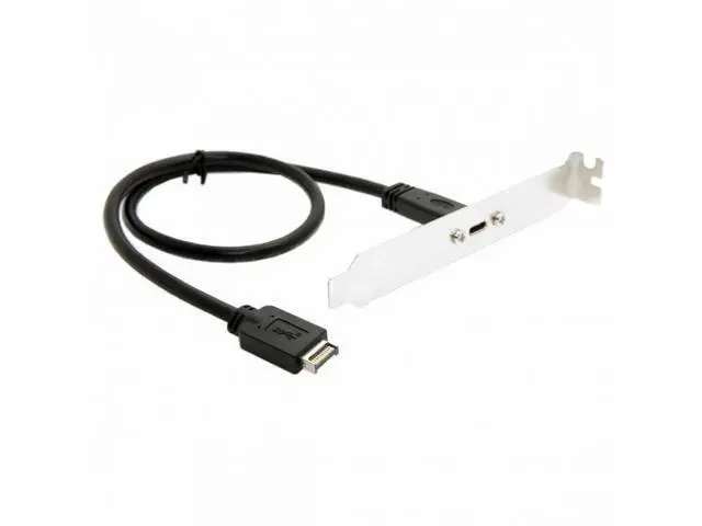 Alt view image 2 of 6 - USB 3.1 Front Panel Header to Type-C USB-C Female Extension Cable 40cm with Panel Mount Screw