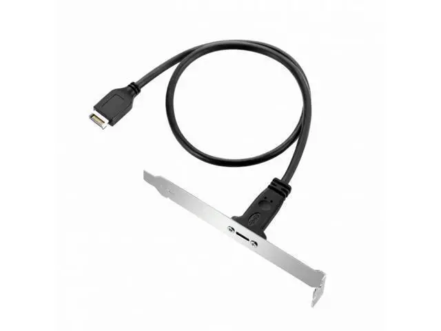 Alt view image 3 of 6 - USB 3.1 Front Panel Header to Type-C USB-C Female Extension Cable 40cm with Panel Mount Screw