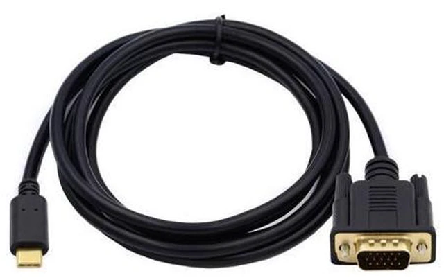 Alt view image 3 of 7 - HKCY USB 3.1 Type C USB-C Source to VGA RGB 1080P Displays Male Monitor Cable for Laptop 1.8m