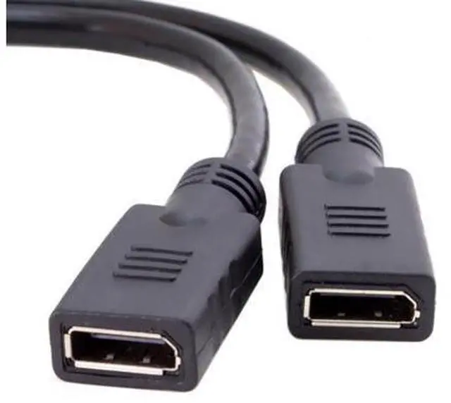 Alt view image 2 of 5 - DMS-59Pin Male to Dual DP Displayport Female Splitter Extension Cable for PC Graphics Card DB-027