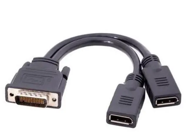 Alt view image 5 of 5 - DMS-59Pin Male to Dual DP Displayport Female Splitter Extension Cable for PC Graphics Card DB-027