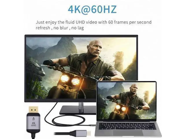 Alt view image 5 of 7 - USB 3.1 Type-C USB-C Source to DisplayPort DP Displays Male 4K Monitor Cable for Laptop 1.8m
