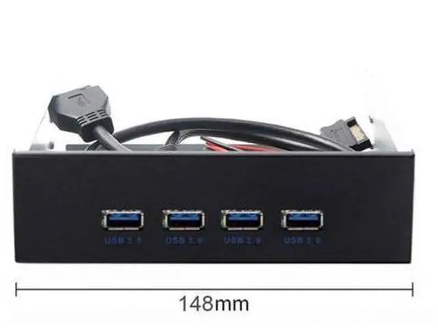 Main image of SM USB 3.0 HUB 4 Ports Front Panel to Motherboard 20Pin Connector Cable for 5.25" CD-ROM Bay