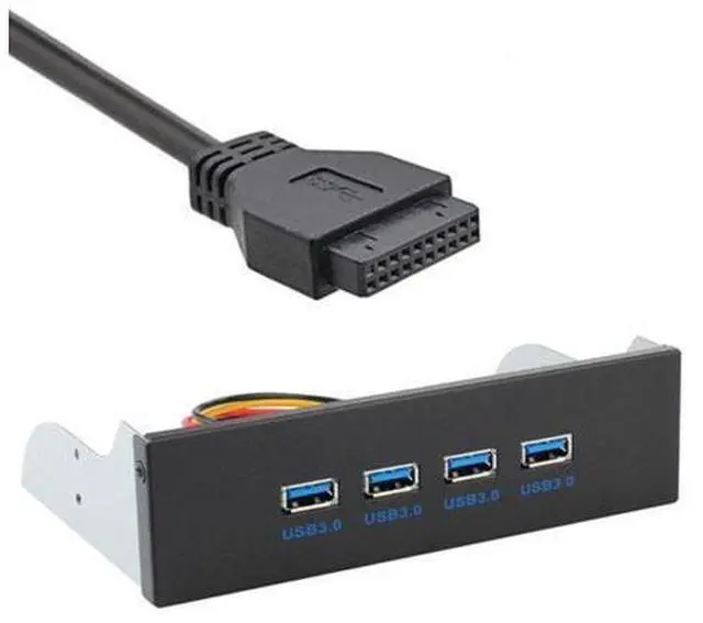 Alt view image 3 of 6 - SM USB 3.0 HUB 4 Ports Front Panel to Motherboard 20Pin Connector Cable for 5.25" CD-ROM Bay
