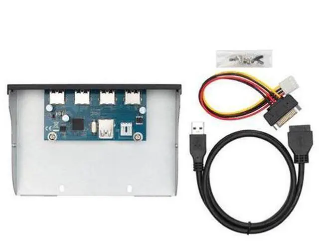 Alt view image 4 of 6 - SM USB 3.0 HUB 4 Ports Front Panel to Motherboard 20Pin Connector Cable for 5.25" CD-ROM Bay