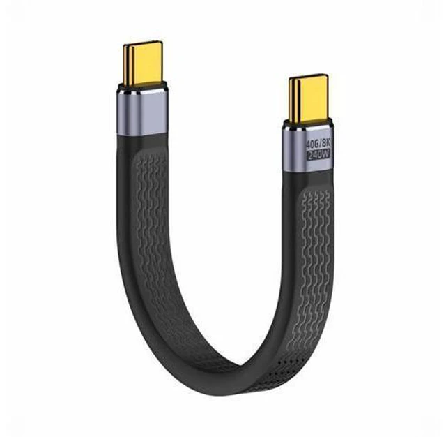 Main image of 240W Type-C USB-C Male to Male USB4 40Gbps 100W 8K Flat Slim FPC Data Cable for Laptop Phone 13cm