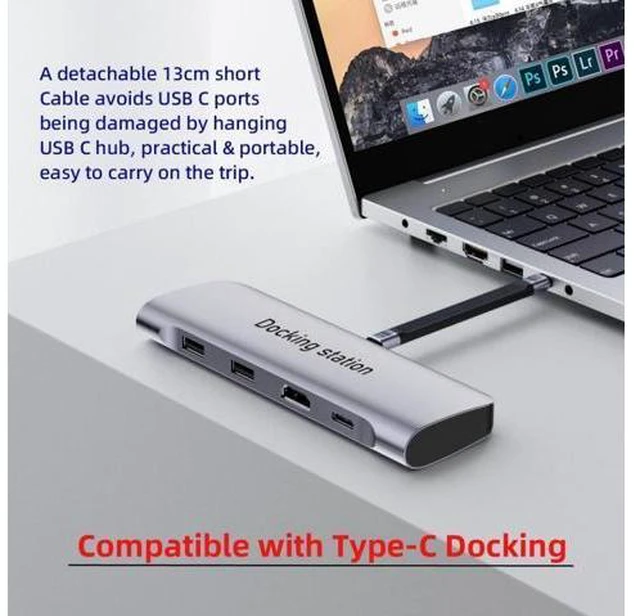 Alt view image 5 of 7 - 240W Type-C USB-C Male to Male USB4 40Gbps 100W 8K Flat Slim FPC Data Cable for Laptop Phone 13cm