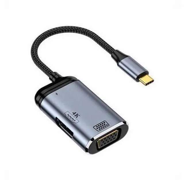 Main image of Type-C USB-C to HDMI VGA Converter HDTV Multiport Displays Adapter 4K 60hz 1080p with Female PD 100W Power Port