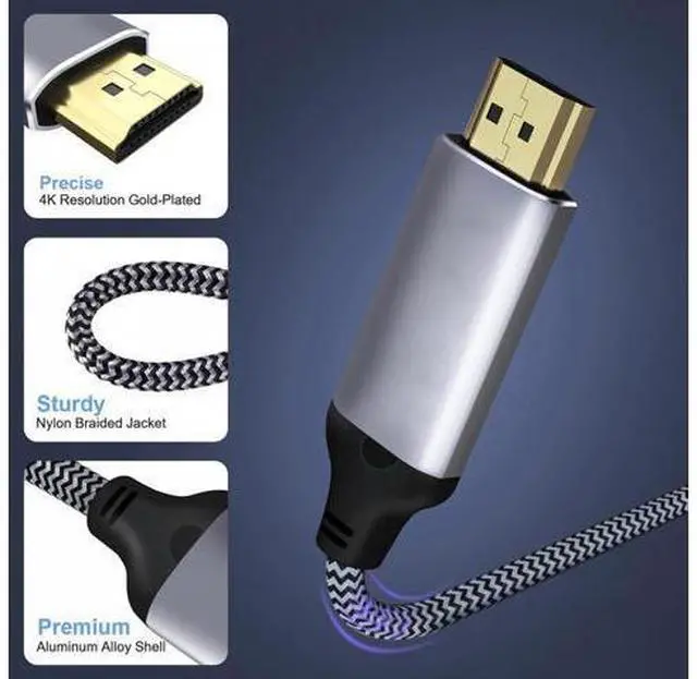 Alt view image 7 of 7 - Mini DisplayPort 1.4 Source to HDMI 2.0 Display 8K 60hz UHD 4K MINI-DP to HDMI Male Monitor Cable