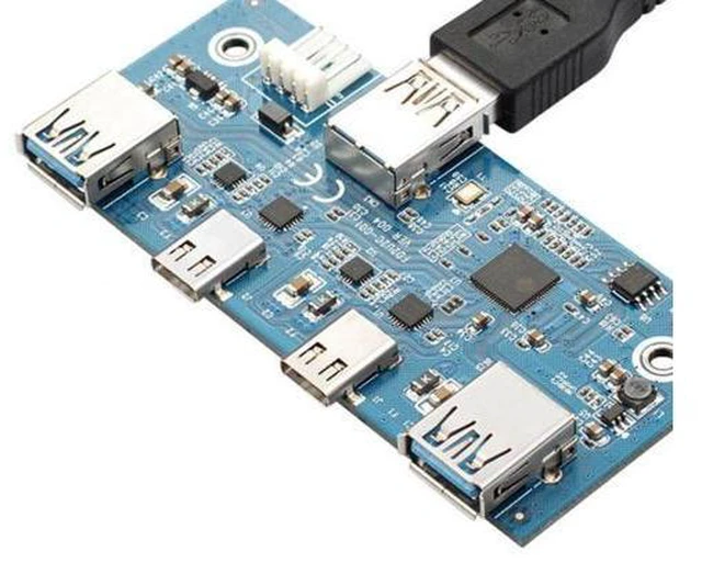 Alt view image 6 of 7 - SM USB 3.1 Front Panel Header to USB-C & USB 3.0 HUB 4 Ports Front Panel Motherboard Cable for 3.5" Floppy Bay
