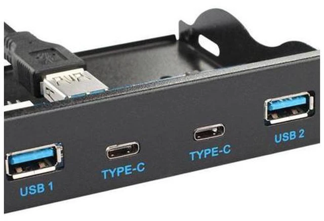 Alt view image 5 of 7 - SM USB 3.1 Front Panel Header to USB-C & USB 3.0 HUB 4 Ports Front Panel Motherboard Cable for 3.5" Floppy Bay