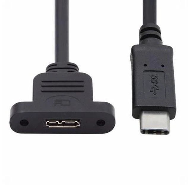 Main image of Type-C USB 3.0 USB-C Male to Micro 3.0 Type-B Female Screw Mount Type Extension Cable 5Gbps