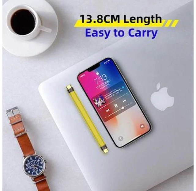 Alt view image 6 of 7 - Yellow Type-C USB-C Male to Male USB4 40Gbps 100W 8K Flat Slim FPC Data Cable for Laptop Phone 13cm