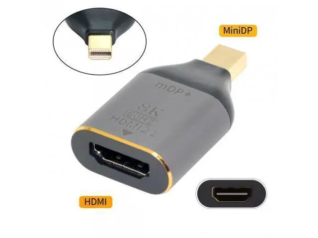 Alt view image 2 of 7 - SM Mini DisplayPort 1.4 Source to HDMI 2.0 Display 8K 60hz UHD 4K Mini-DP to HDMI Male Monitor Adapter Connector