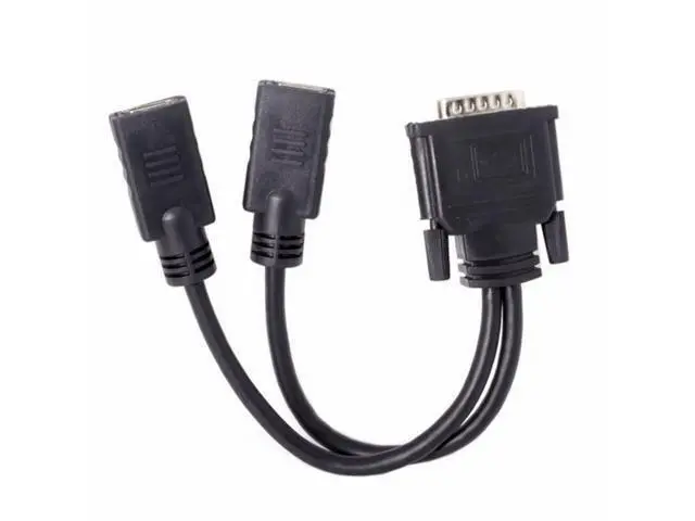 Alt view image 4 of 7 - DMS-59Pin Male to Dual HDMI 1.4 HDTV Female Splitter Extension Cable for PC Graphics Card