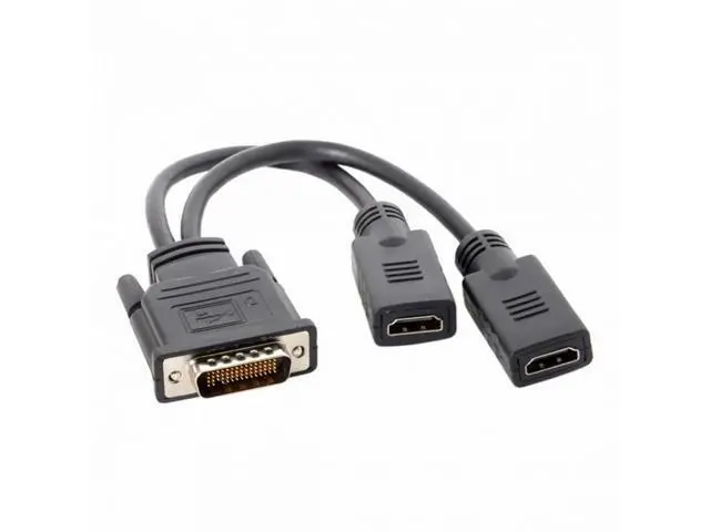 Alt view image 7 of 7 - DMS-59Pin Male to Dual HDMI 1.4 HDTV Female Splitter Extension Cable for PC Graphics Card