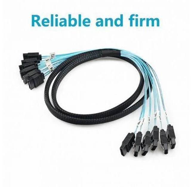 Alt view image 2 of 6 - Internal 6 SATA 7pin to 6 SATA 7pin Target SSD Hard Disk 6Gbps Data Server Raid Cable