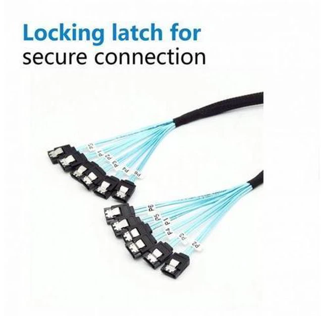 Alt view image 4 of 6 - Internal 6 SATA 7pin to 6 SATA 7pin Target SSD Hard Disk 6Gbps Data Server Raid Cable