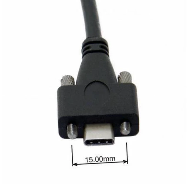 Alt view image 2 of 7 - USB 3.1 Type-C Dual M2 Screws Locking to Locking USB-C 10Gbps Data Cable Panel Mount Type