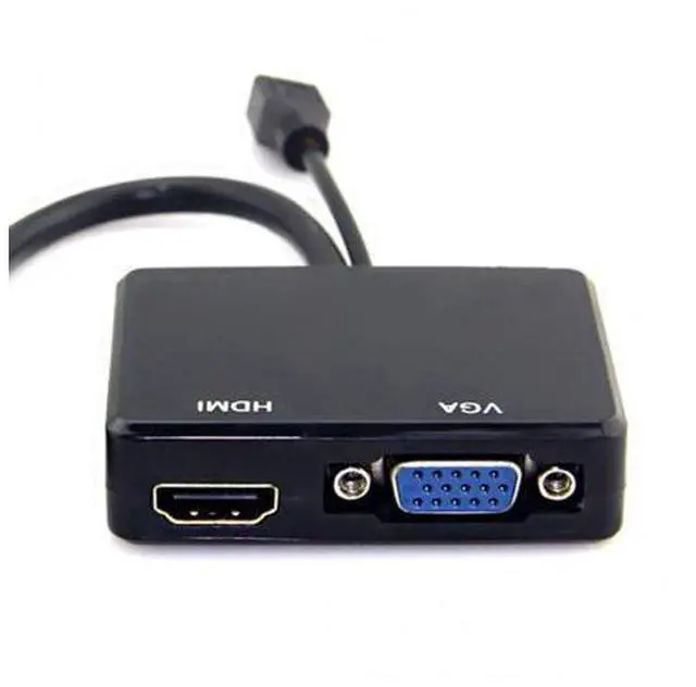 Alt view image 5 of 7 - SM HDMI to VGA & HDMI Female Splitter with Audio Video Cable Converter Adapter For HDTV PC Monitor