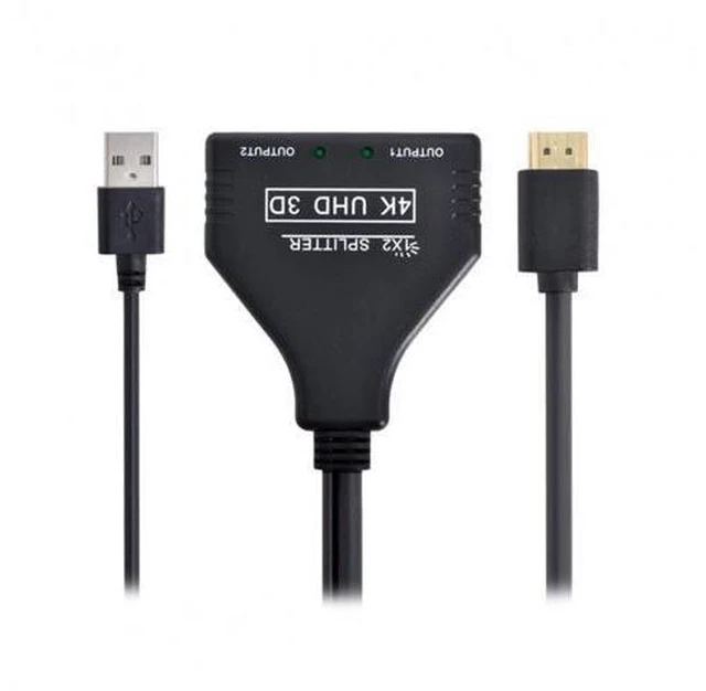 Alt view image 3 of 5 - HDMI-Compatible 1.3 to Dual Female Splitter Switch Extension Adapter Cable with Power for HDTV Laptop 1080P