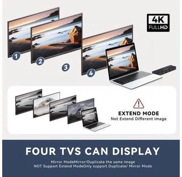 Alt view image 7 of 7 - Cable HDMI Splitter 4K 60hz Ultra-HD Converter Compatible 2.0 Switch 1-IN-4-OUT 18Gbps UHD Hub Support HDCP SST Extended