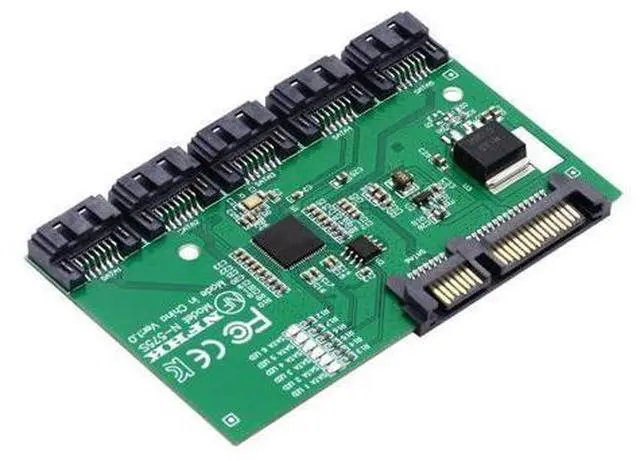 Alt view image 3 of 7 - HKCY SATA 3.0 6Gbps 1 to 5 Splitter Ports HUB Adapter Converter PM Multiplier Port Selector JMB575