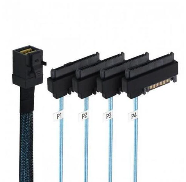 Main image of SM Internal Mini SAS SFF-8643 Host to 4 SAS 29Pin SFF-8482 Target Disk 6Gbps Data Server Raid Cable