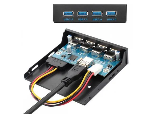 Alt view image 2 of 6 - 5Gbps USB 3.0 HUB 4 Ports Front Panel to Motherboard 20Pin Connector Cable for 3.5" Floppy Bay