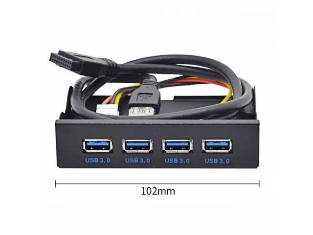 Alt view image 4 of 6 - 5Gbps USB 3.0 HUB 4 Ports Front Panel to Motherboard 20Pin Connector Cable for 3.5" Floppy Bay