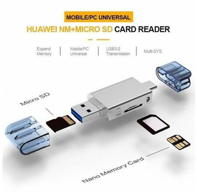 Alt view image 7 of 7 - Type-C USB-C USB 2.0 Version to NM Nano Memory Card TF Micro SD Card Reader for Phone Cell Phone Laptop