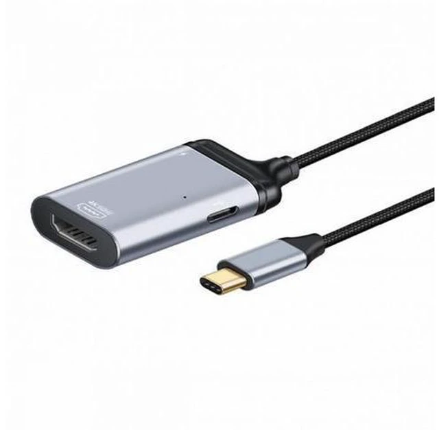 Alt view image 2 of 7 - Type-C USB-C Source to HDMI Converter HDTV Adapter 4K 60hz 1080p with Female PD Power Port