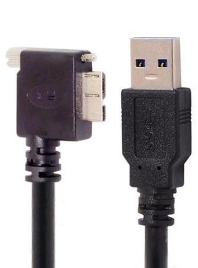 Alt view image 3 of 7 - 3.0M 90 Degree Right Angled Micro USB Screw Mount to 3.0 Data Cable for Industrial Camera