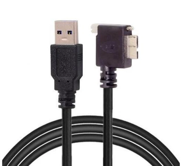 Alt view image 2 of 7 - 3.0M 90 Degree Right Angled Micro USB Screw Mount to 3.0 Data Cable for Industrial Camera