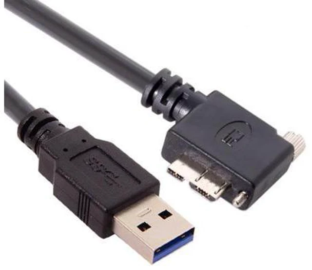 Alt view image 4 of 7 - 3.0M 90 Degree Right Angled Micro USB Screw Mount to 3.0 Data Cable for Industrial Camera