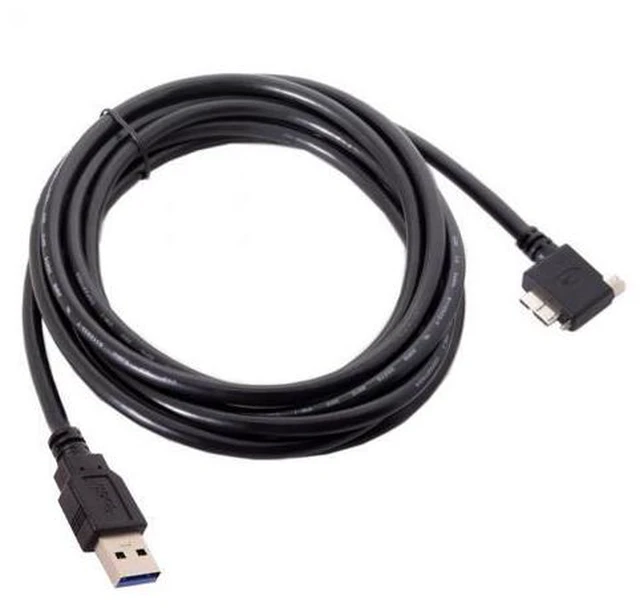 Alt view image 7 of 7 - 3.0M 90 Degree Right Angled Micro USB Screw Mount to 3.0 Data Cable for Industrial Camera